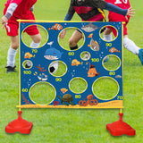 Maxbell Kids Tossing Games Net Sandbag Trainer Throwing Net for Family Boys and Girls Blue Sea Animal