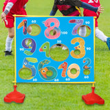 Maxbell Kids Tossing Games Net Sandbag Trainer Throwing Net for Family Boys and Girls Blue Numbers