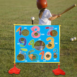 Maxbell Kids Tossing Games Net Sandbag Trainer Throwing Net for Family Boys and Girls Blue Numbers