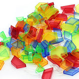 Maxbell 180 Pieces Transparent Pattern Blocks Educational Toys for Preschoolers Kids bagged