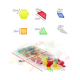 Maxbell 180 Pieces Transparent Pattern Blocks Educational Toys for Preschoolers Kids bagged