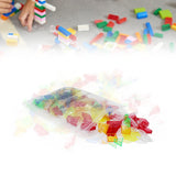 Maxbell 180 Pieces Transparent Pattern Blocks Educational Toys for Preschoolers Kids bagged