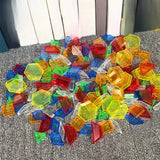 Maxbell 180 Pieces Transparent Pattern Blocks Educational Toys for Preschoolers Kids bagged