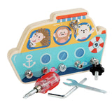 Maxbell Wood Screwdriver Busy Board Montessori Educational Toy for Kids Holiday Gift Boat
