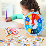 Maxbell Wood Teaching Clock Minutes Hours Education Clock Teaching Aids for Kids