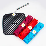 Maxbell Shoe Charm Organizer Decorative Charms Hanging Roll Bag for Closet Dorm red