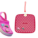 Maxbell Shoe Charm Organizer Decorative Charms Hanging Roll Bag for Closet Dorm Dark Red
