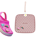 Maxbell Shoe Charm Organizer Decorative Charms Hanging Roll Bag for Closet Dorm Pink