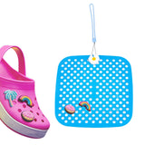 Maxbell Shoe Charm Organizer Decorative Charms Hanging Roll Bag for Closet Dorm blue