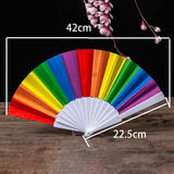 Maxbell 3xRave Folding Hand Fan Dance Fan for Parties Music Festival Stage Performance Vertical version