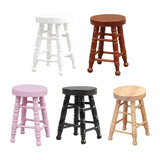 Maxbell Dollhouse Miniature Chair 1/12 Pub Mini Stool for DIY Scene Model Decoration White