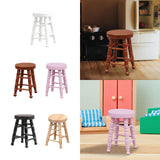 Maxbell Dollhouse Miniature Chair 1/12 Pub Mini Stool for DIY Scene Model Decoration White