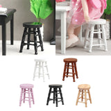 Maxbell Dollhouse Miniature Chair 1/12 Pub Mini Stool for DIY Scene Model Decoration White