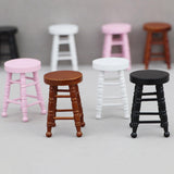 Maxbell Dollhouse Miniature Chair 1/12 Pub Mini Stool for DIY Scene Model Decoration White