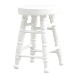 Maxbell Dollhouse Miniature Chair 1/12 Pub Mini Stool for DIY Scene Model Decoration White