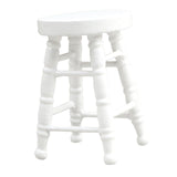 Maxbell Dollhouse Miniature Chair 1/12 Pub Mini Stool for DIY Scene Model Decoration White