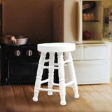 Maxbell Dollhouse Miniature Chair 1/12 Pub Mini Stool for DIY Scene Model Decoration White