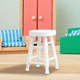 Maxbell Dollhouse Miniature Chair 1/12 Pub Mini Stool for DIY Scene Model Decoration White