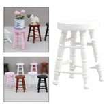 Maxbell Dollhouse Miniature Chair 1/12 Pub Mini Stool for DIY Scene Model Decoration White