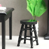 Maxbell Dollhouse Miniature Chair 1/12 Pub Mini Stool for DIY Scene Model Decoration Brown