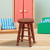 Maxbell Dollhouse Miniature Chair 1/12 Pub Mini Stool for DIY Scene Model Decoration Brown