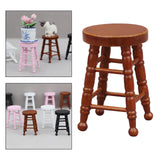 Maxbell Dollhouse Miniature Chair 1/12 Pub Mini Stool for DIY Scene Model Decoration Brown