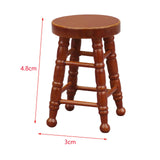 Maxbell Dollhouse Miniature Chair 1/12 Pub Mini Stool for DIY Scene Model Decoration Brown