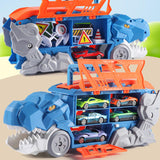 Transforming Dinosaur Truck Funny Interactive for Boys Girls Ages 3 Year Old blue with 3 car