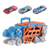 Transforming Dinosaur Truck Funny Interactive for Boys Girls Ages 3 Year Old blue with 3 car