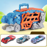 Transforming Dinosaur Truck Funny Interactive for Boys Girls Ages 3 Year Old blue with 3 car