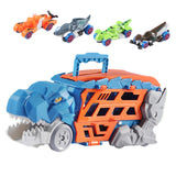 Transforming Dinosaur Truck Funny Interactive for Boys Girls Ages 3 Year Old blue with 4 car