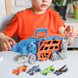 Transforming Dinosaur Truck Funny Interactive for Boys Girls Ages 3 Year Old blue with 4 car