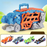 Transforming Dinosaur Truck Funny Interactive for Boys Girls Ages 3 Year Old blue with 4 car