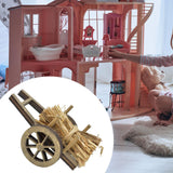 Maxbell 1:12 Scale Miniature Firewood Cart Model Creative Artwork DIY Diorama Layout