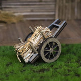 Maxbell 1:12 Scale Miniature Firewood Cart Model Creative Artwork DIY Diorama Layout