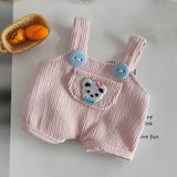 Maxbell Dolls Suspender Pants Doll Clothes for 15cm Dolls Boys Dolls Halloween Gifts Pink