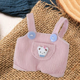 Maxbell Dolls Suspender Pants Doll Clothes for 15cm Dolls Boys Dolls Halloween Gifts Pink