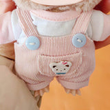Maxbell Dolls Suspender Pants Doll Clothes for 15cm Dolls Boys Dolls Halloween Gifts Pink