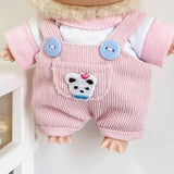 Maxbell Dolls Suspender Pants Doll Clothes for 15cm Dolls Boys Dolls Halloween Gifts Pink