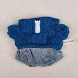 Plush Doll Clothes Set Dress up for Little Girls Movie Doll Clothes Blue Knit Pullover