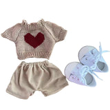 Maxbell 38cm Doll Clothes Dress up Cute Doll Clothes Suit for Party Ages 5 6 7 8 9 10 Brown Knitting