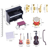 Maxbell Dollhouse Miniature Musical Instrument Set 1:12 Props for Kids 3-6 Years Old