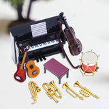 Maxbell Dollhouse Miniature Musical Instrument Set 1:12 Props for Kids 3-6 Years Old