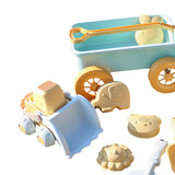 Maxbell Toddlers Beach Playing Set Pretend Play Wagon Beach Sand Toys Set for Park blue car