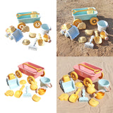 Maxbell Toddlers Beach Playing Set Pretend Play Wagon Beach Sand Toys Set for Park blue car