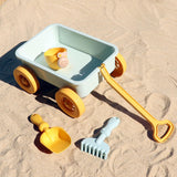 Maxbell Toddlers Beach Playing Set Pretend Play Wagon Beach Sand Toys Set for Park blue car