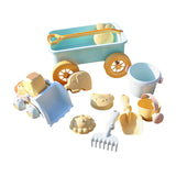 Maxbell Toddlers Beach Playing Set Pretend Play Wagon Beach Sand Toys Set for Park blue car