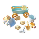 Maxbell Toddlers Beach Playing Set Pretend Play Wagon Beach Sand Toys Set for Park blue car