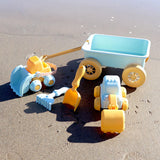 Maxbell Toddlers Beach Playing Set Pretend Play Wagon Beach Sand Toys Set for Park blue car