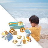 Maxbell Toddlers Beach Playing Set Pretend Play Wagon Beach Sand Toys Set for Park blue car